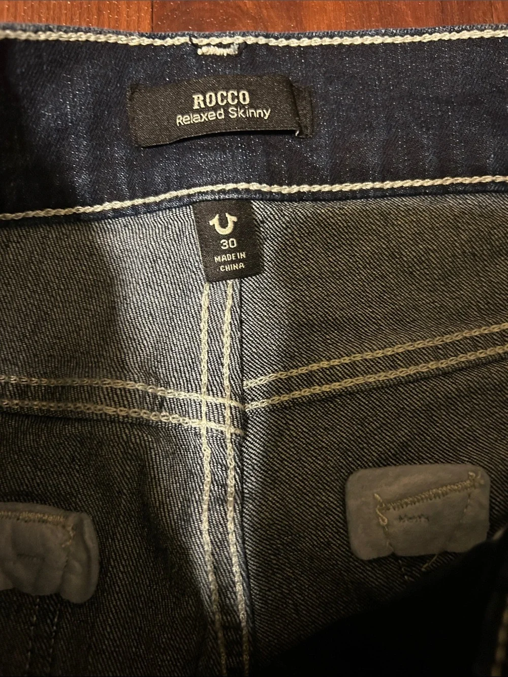 🆕 NWT True Religion Rocco Relaxed Skinny Jeans Men’s 30x32 Dark Wash Horseshoe